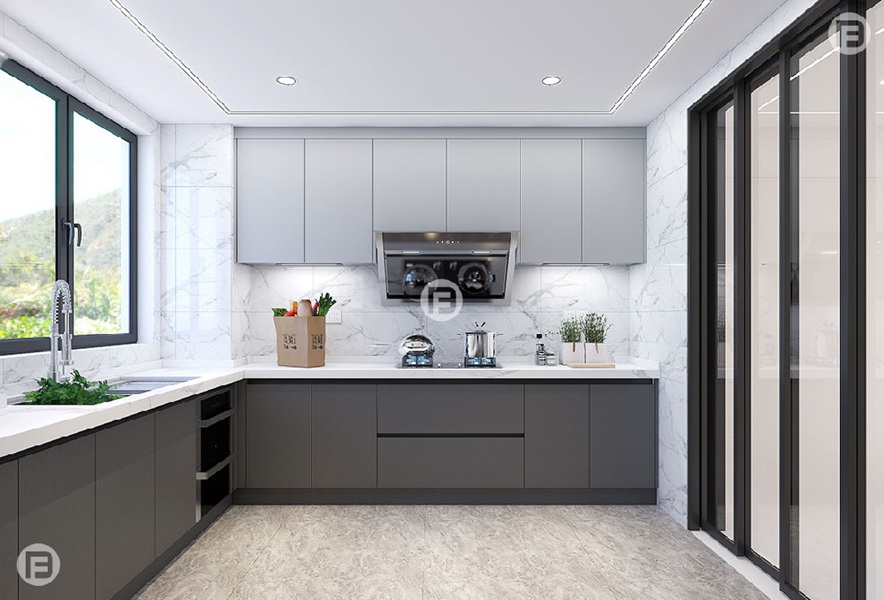 Black and White Kitchen Cabinet, Stainless Steel Cabinets
